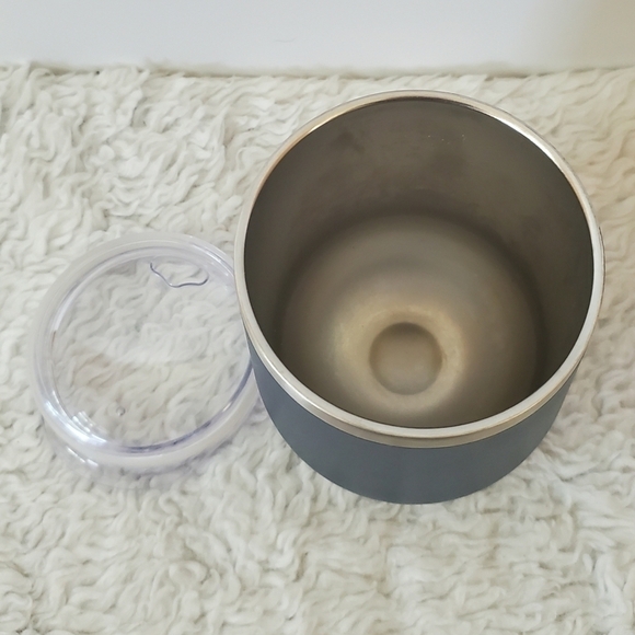 Navy Blue Silver Stainless Steel Stemless Wine Tumbler 12 Oz - Picture 6 of 11